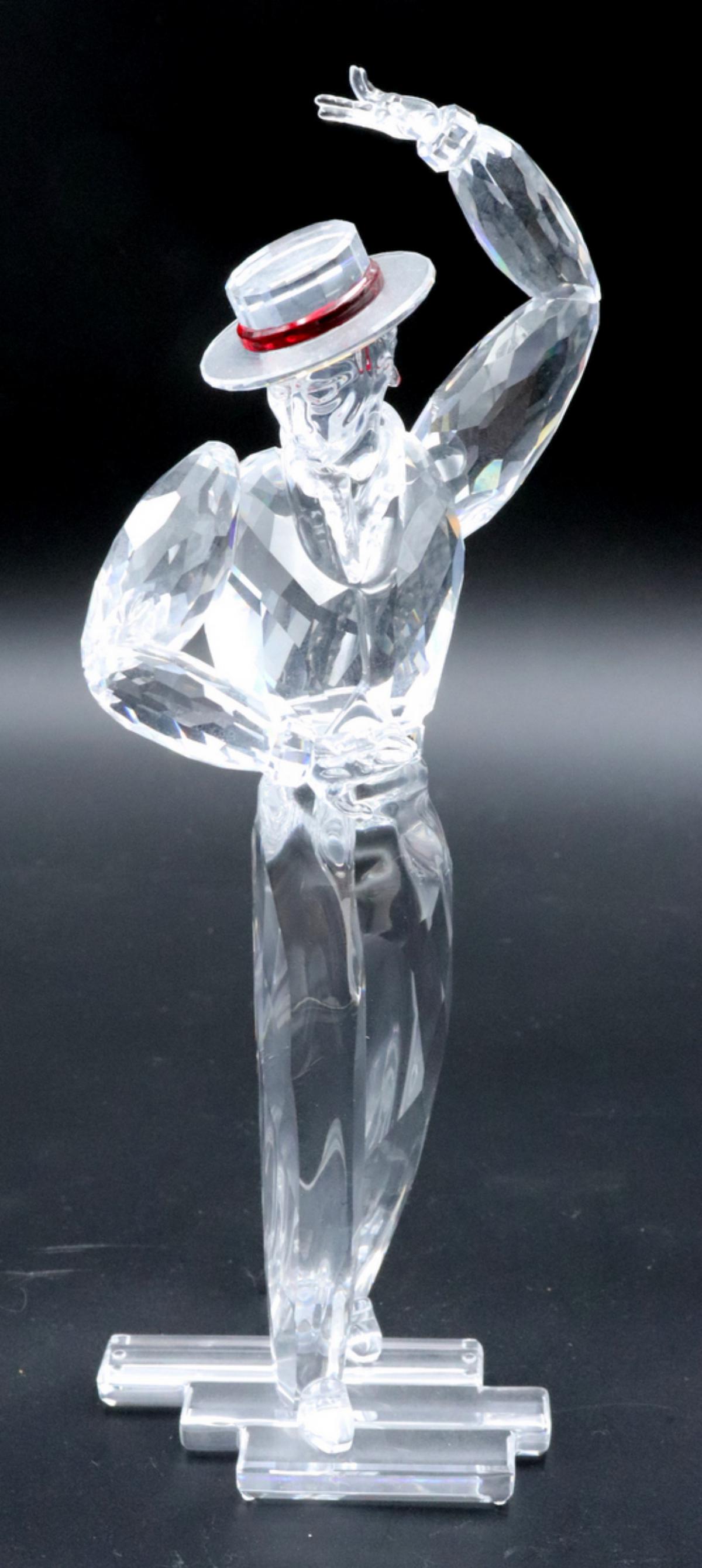 Swarovski "Antonio" Crystal Sculpture: Swarovski "Antonio" Crystal Sculpture. With original box. Measures approx. - 8 1/4" high x 3 1/2" wide.