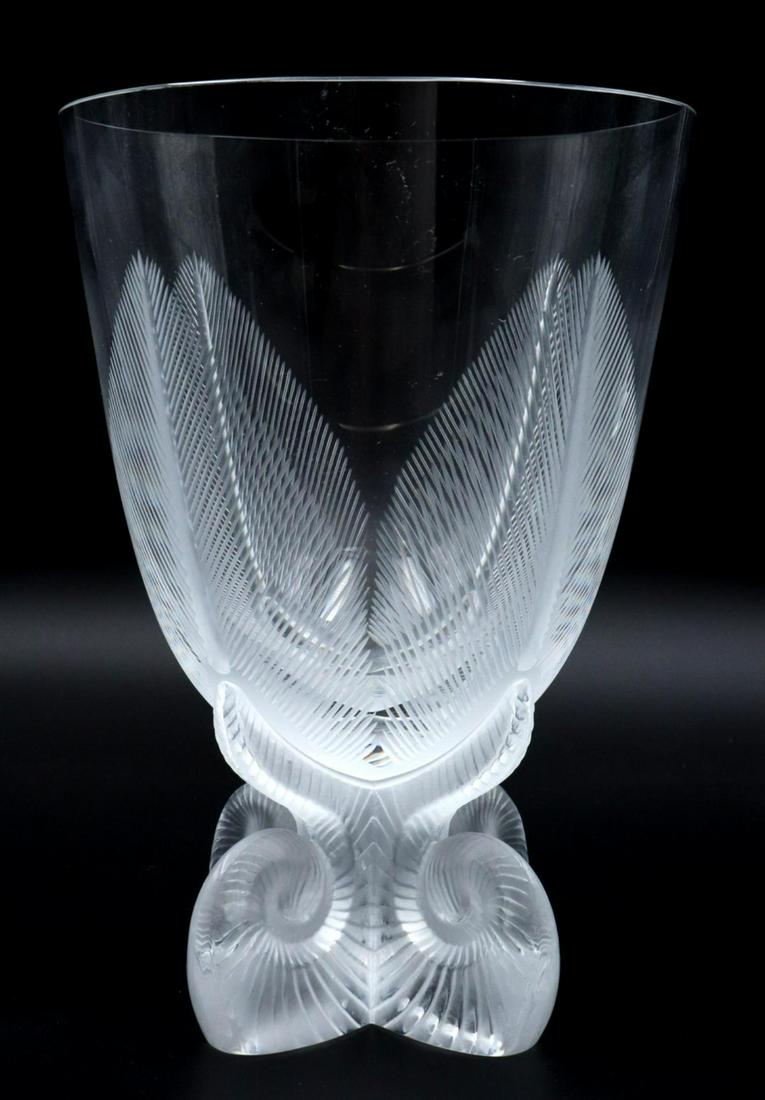 Lalique "Osmonde" Crystal Footed Vase (1 of 4)