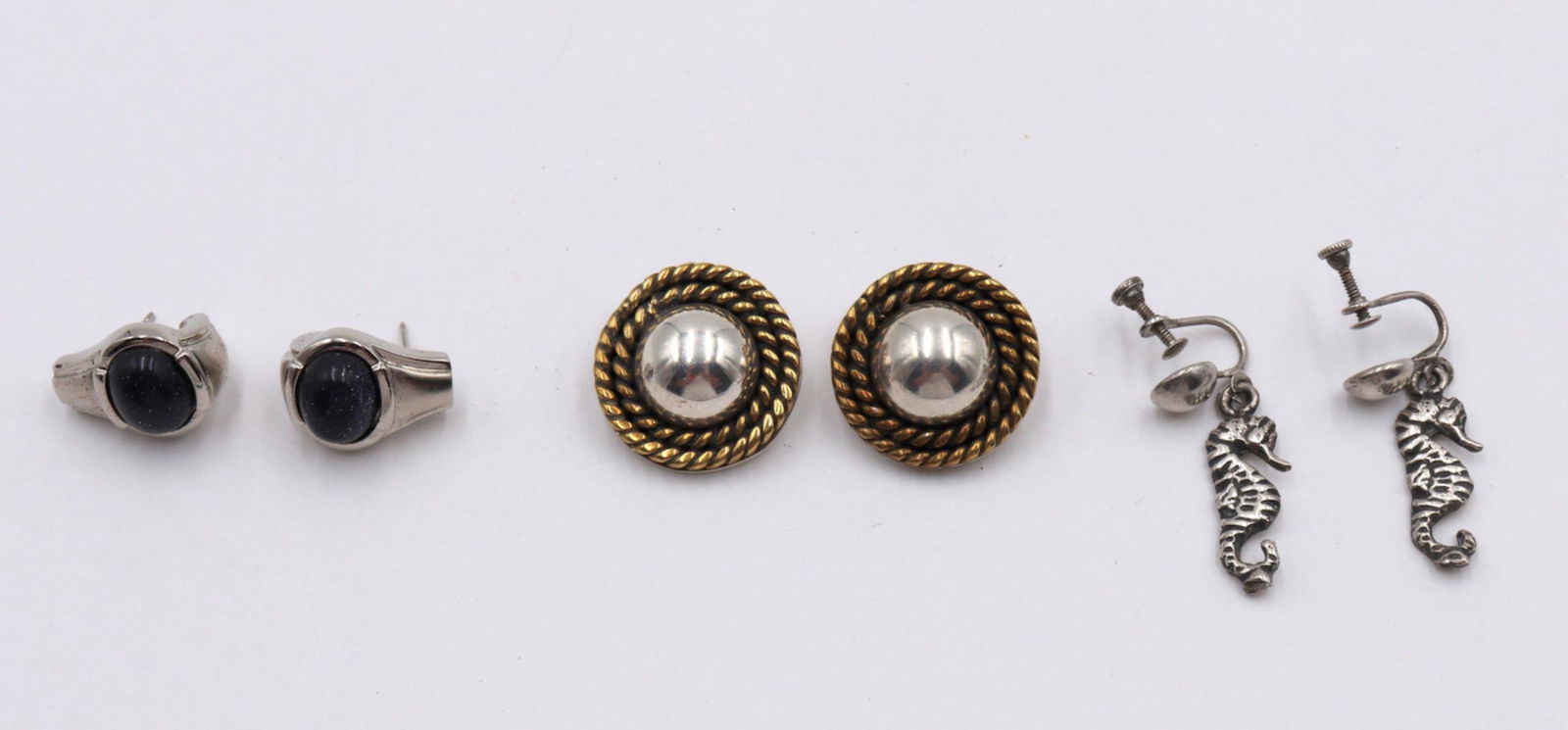 Three Pairs of Sterling Silver Earrings (1 of 1)