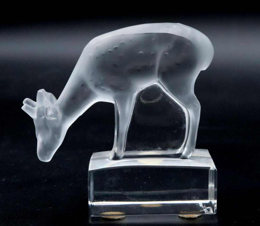 Lalique "Spotted Deer" Crystal Paperweight (1 of 2)