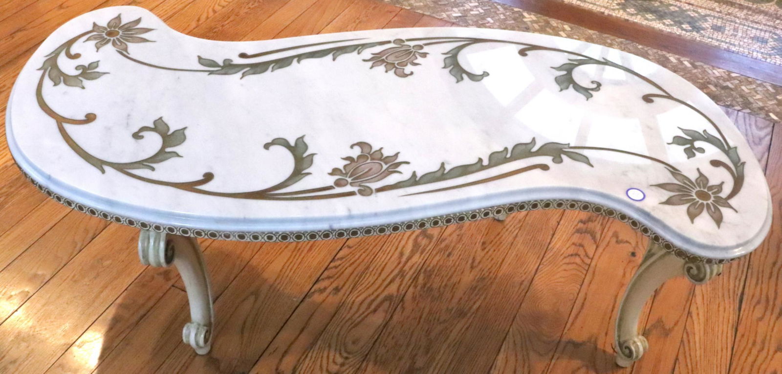 Contemporary White Marble Top Coffee Table (1 of 4)