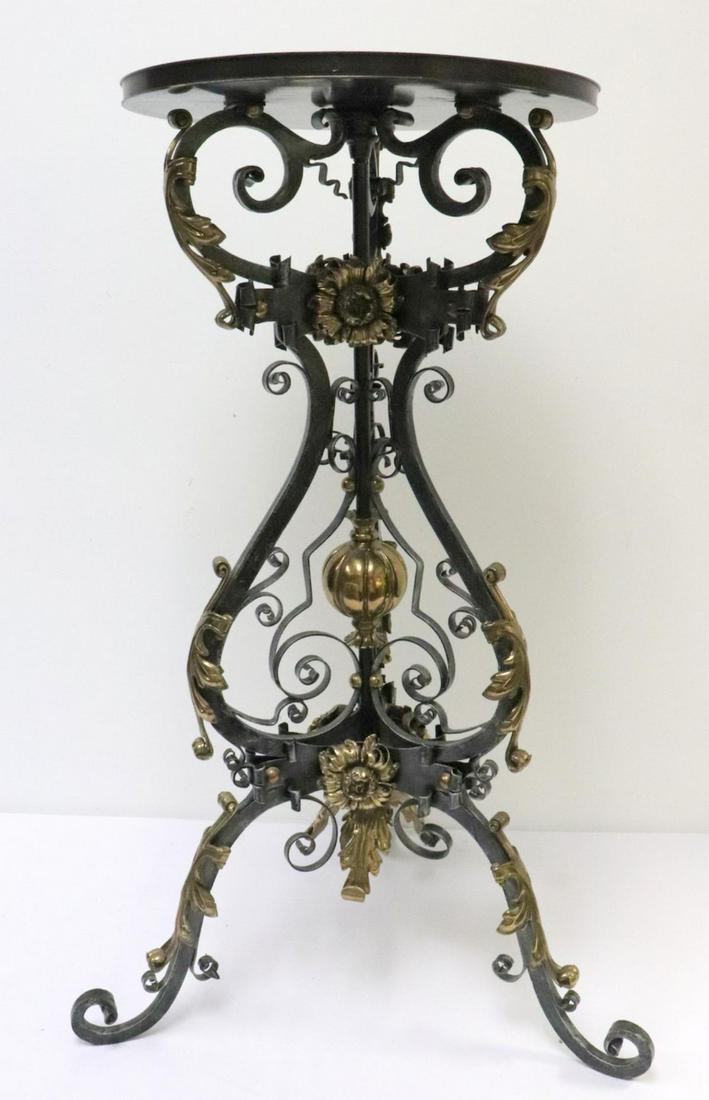 Vintage Two-Tone Wrought Iron Pedestal (1 of 4)