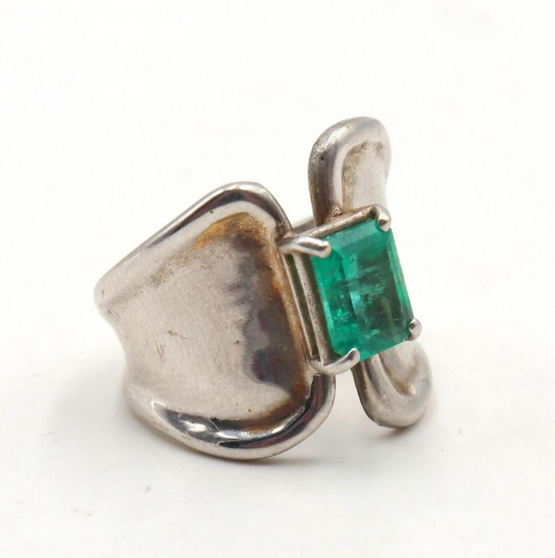 14Kt White Gold & Emerald Ring (1 of 4)