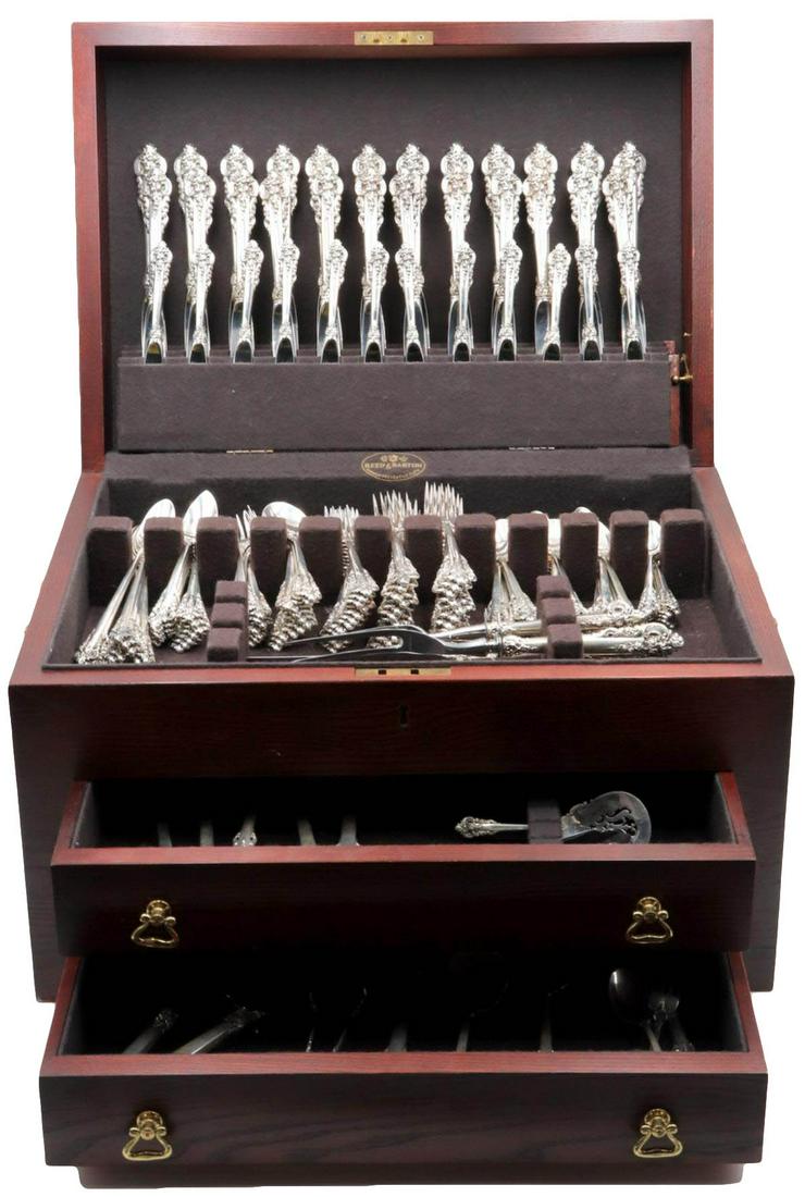177 Pc. Wallace "Grande Baroque" Sterling Flatware Set (1 of 8)