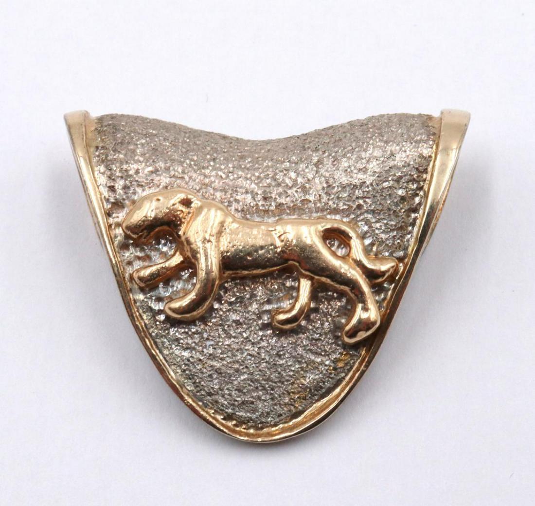 14Kt & Sterling Silver Panther Slide Pendant (1 of 2)