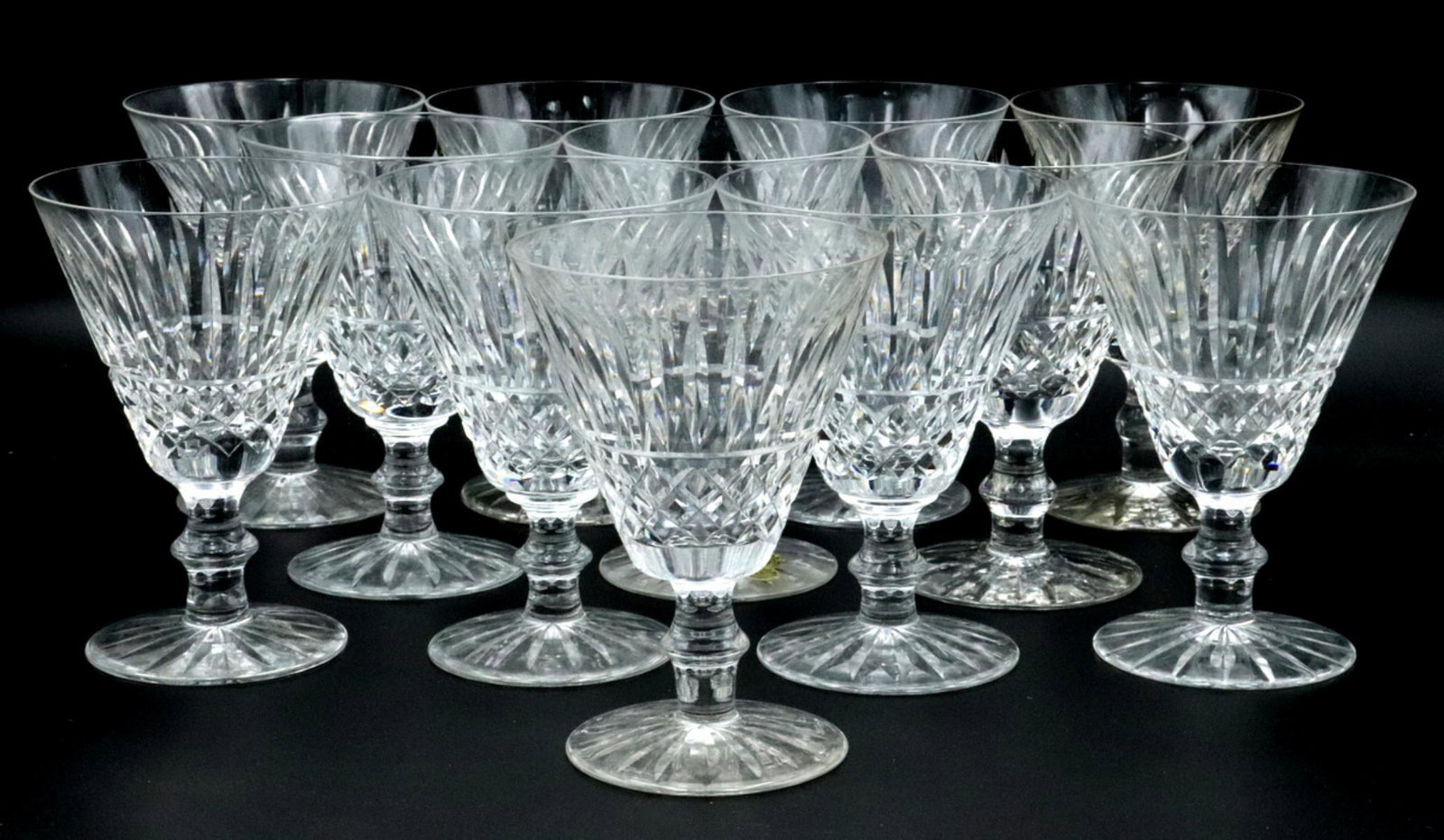 12 Pc. Waterford "Tramore" Crystal Water Goblets: 12 Pc. Waterford "Tramore" Crystal Water Goblets. Measures approx. - 5 5/8" high x 3 7/8" diameter.