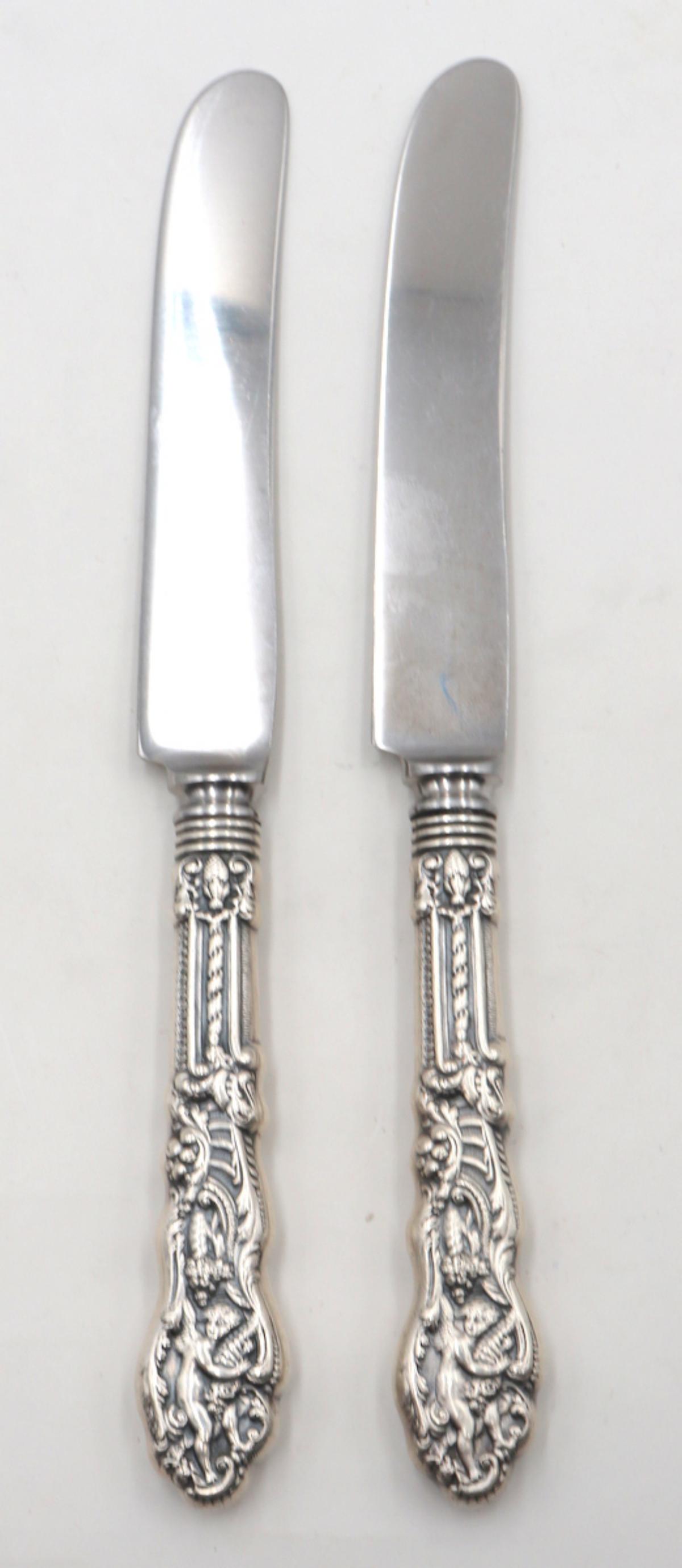 2 Pc. Gorham "Versailles" Sterling Silver Knives: 2 Pc. Gorham "Versailles" Sterling Silver Knives. Measures approx. - 8 7/8" long.