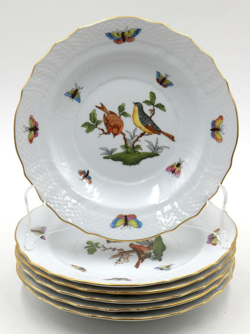 6 Pc. Herend "Rothschild" Porcelain Salad Plates (1 of 3)