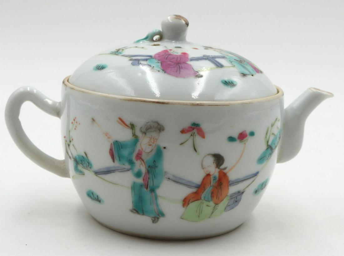 Antique Chinese Hand Painted Porcelain Teapot (1 of 2)