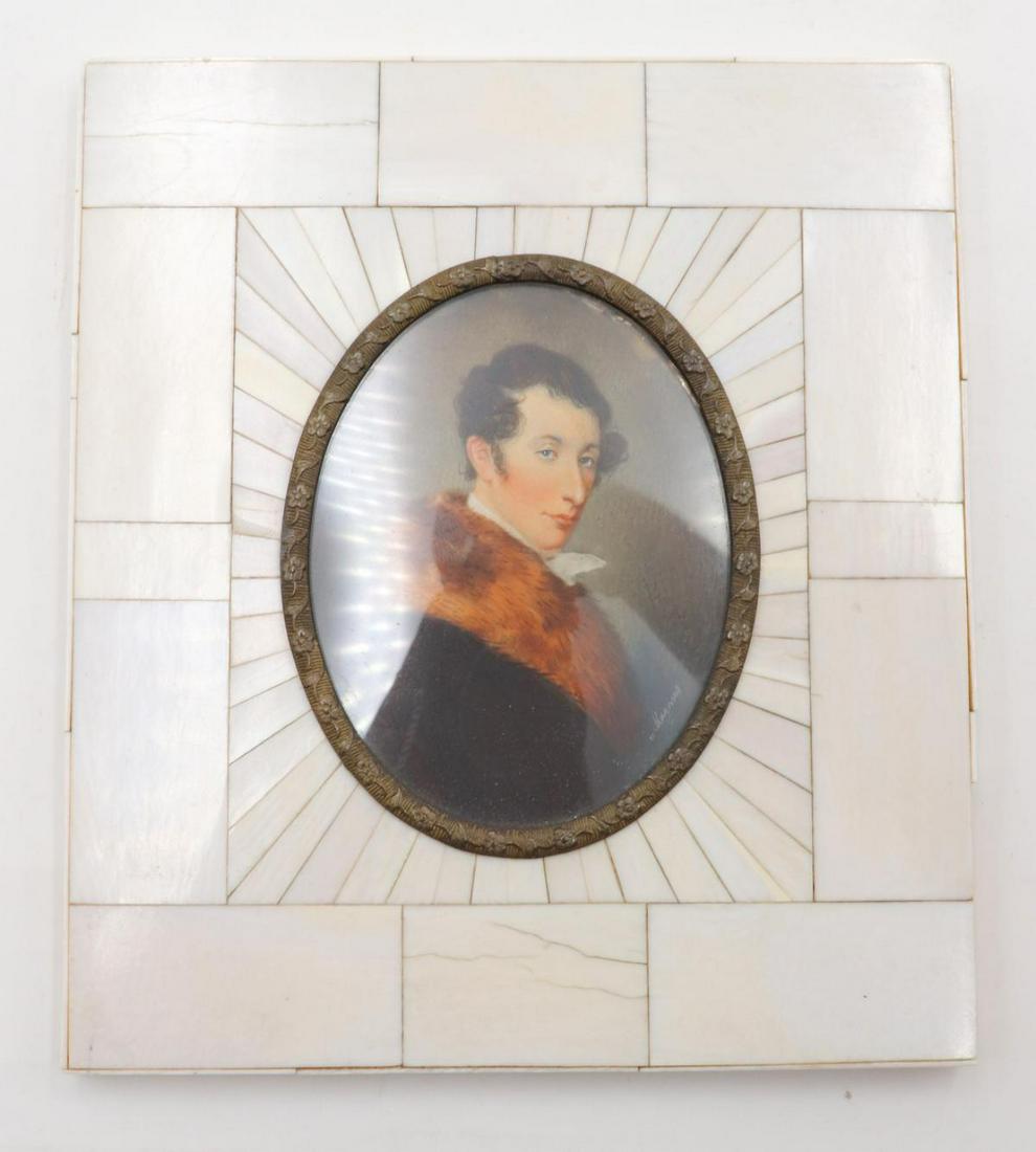 19th C. French Hand Painted Portrait Plaque (1 of 4)