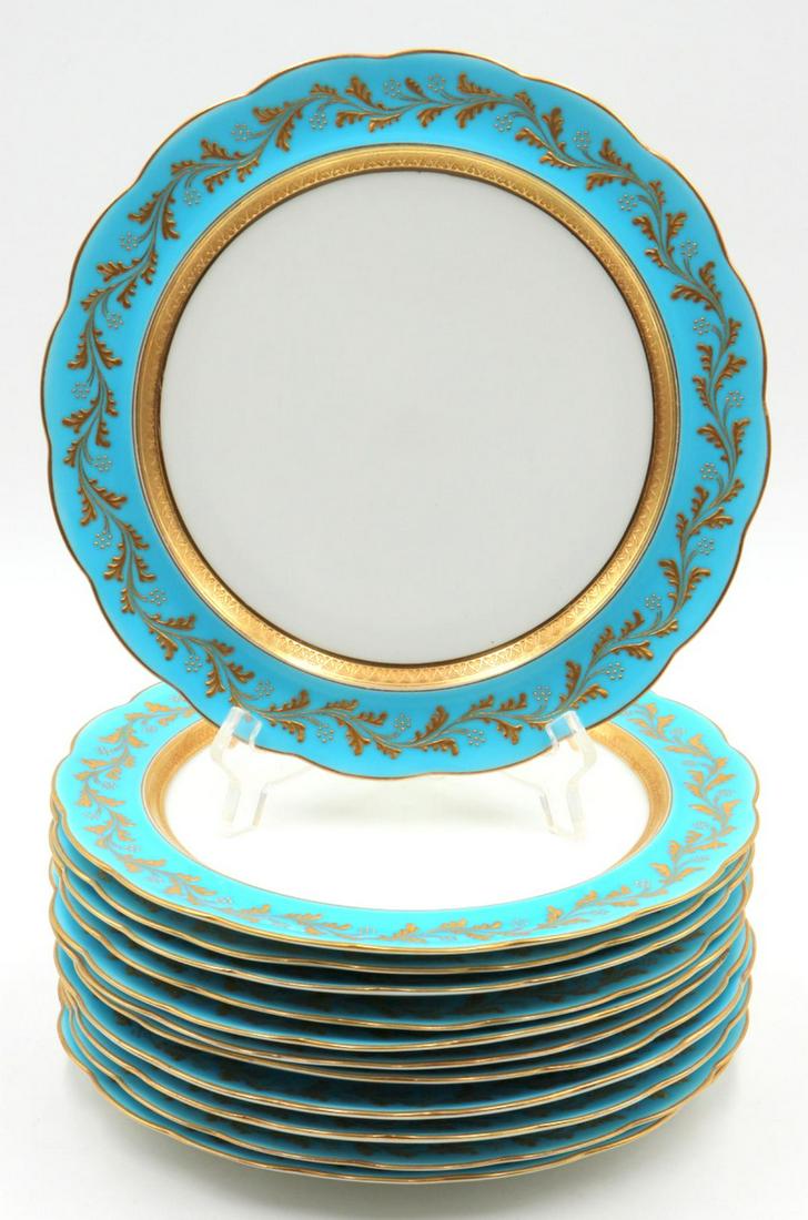 Antique 12 Pc. Cauldon Porcelain Dinner Plates (1 of 5)
