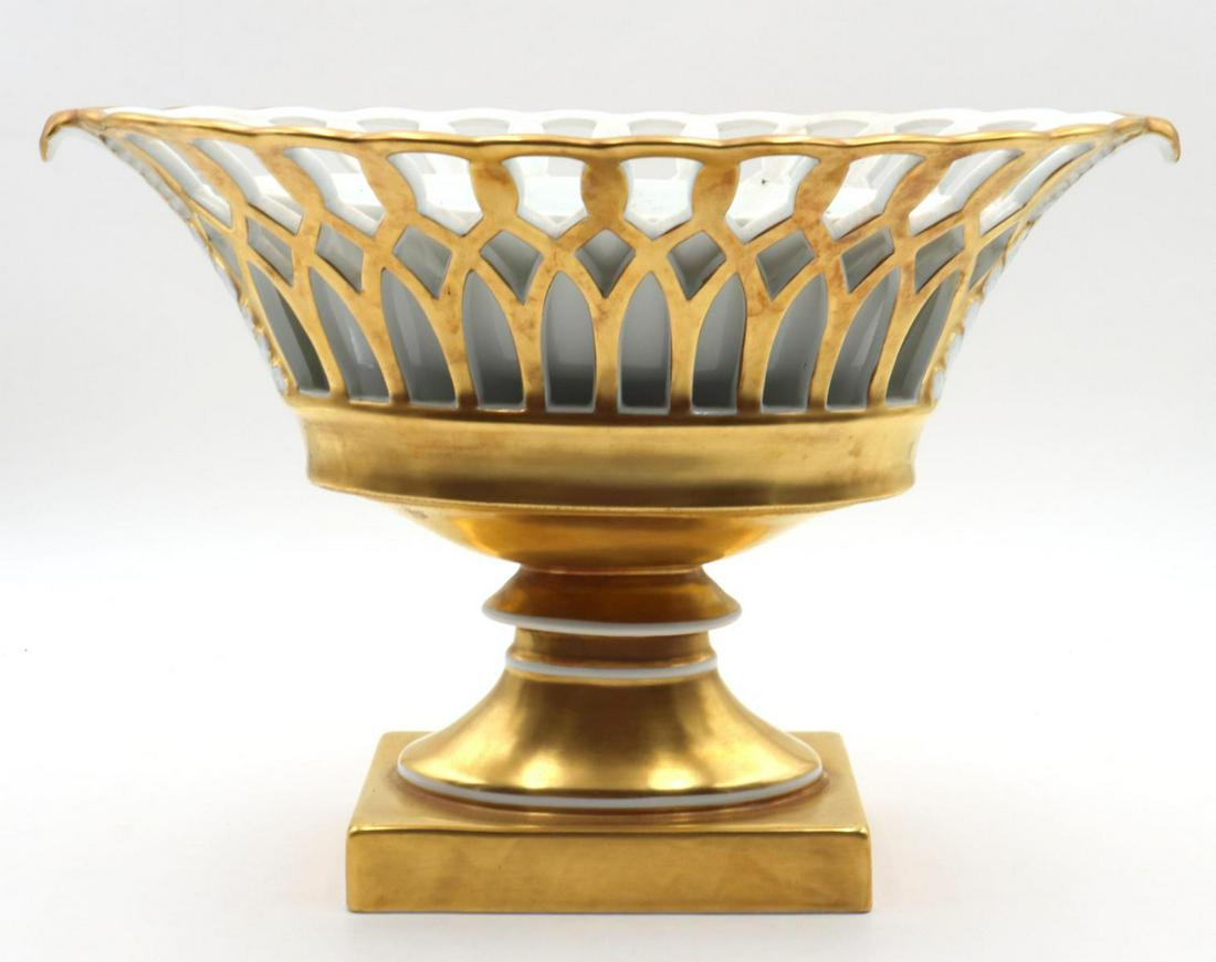 Large Vista Alegre Portugal Gilt Painted Porcelain Planter (1 of 4)