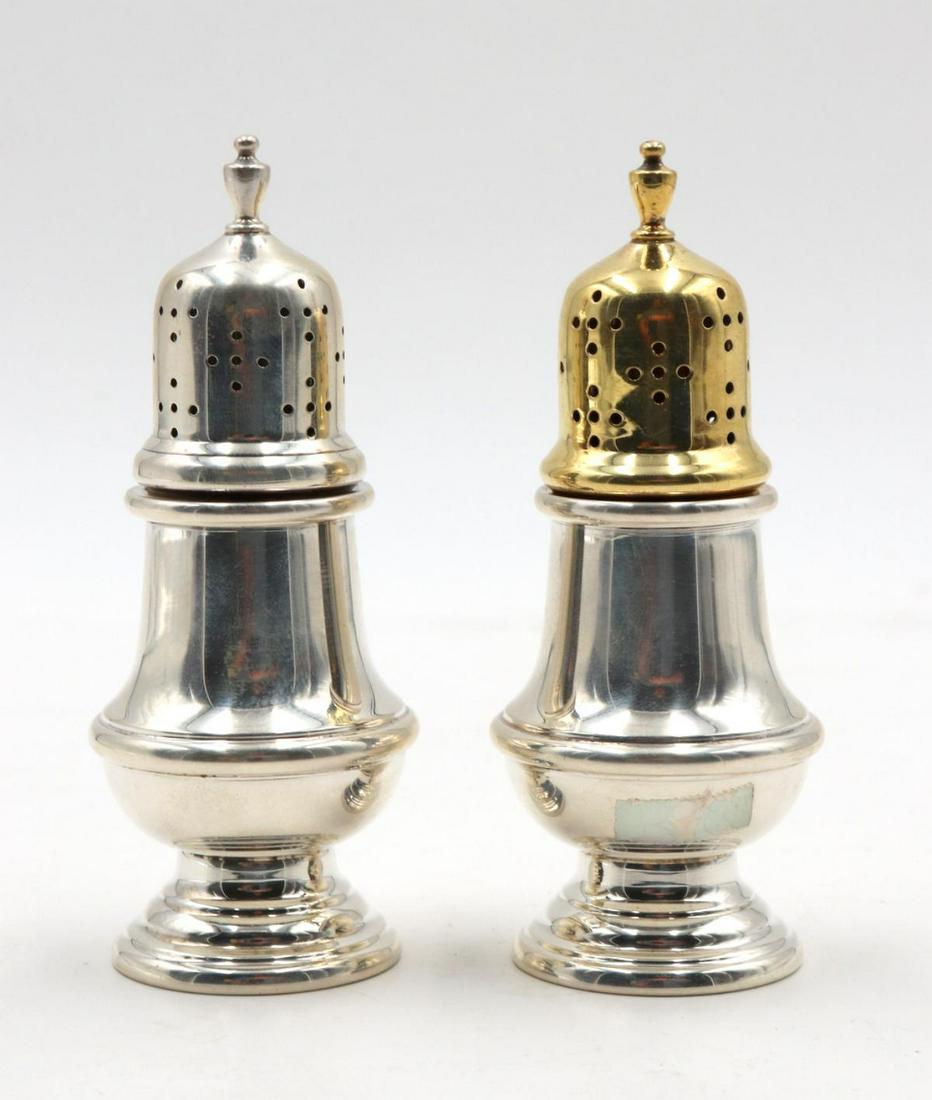 Vintage Sterling Salt & Pepper Shakers: Vintage Sterling Silver Salt & Pepper Shakers. Measures approx. - 4 3/8" high x 1 3/8" diameter. Total approx. weight - 3.76 troy oz.