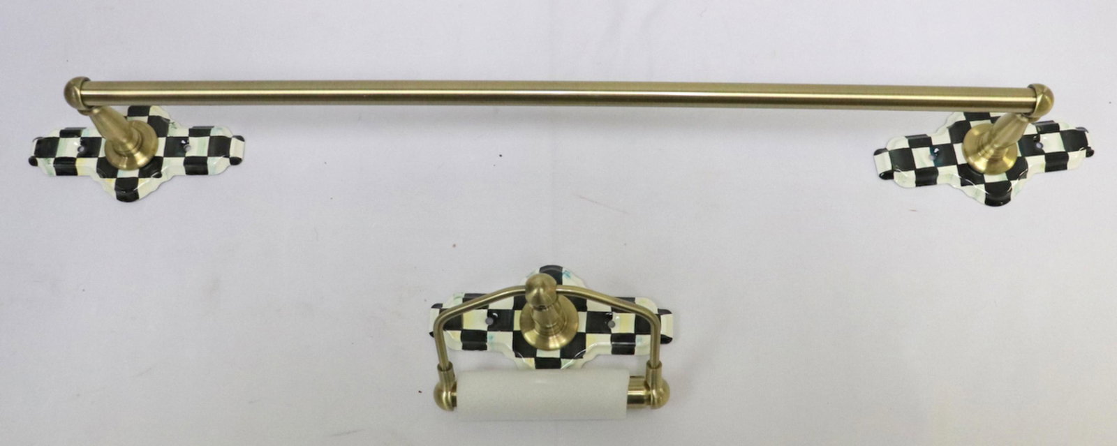 Mackenzie Childs Enamel Checkered Bathroom Set (1 of 4)