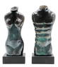 Contemporary Male & Female Torso Art Glass Sculptures