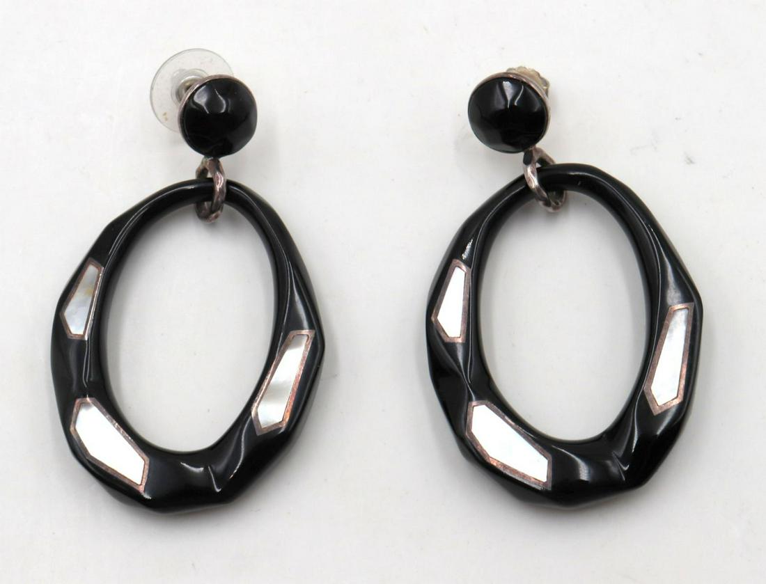 Ippolita Sterling, Onyx & MOP Earrings: Ippolita Sterling Silver, Onyx & Mother of Pearl Earrings.