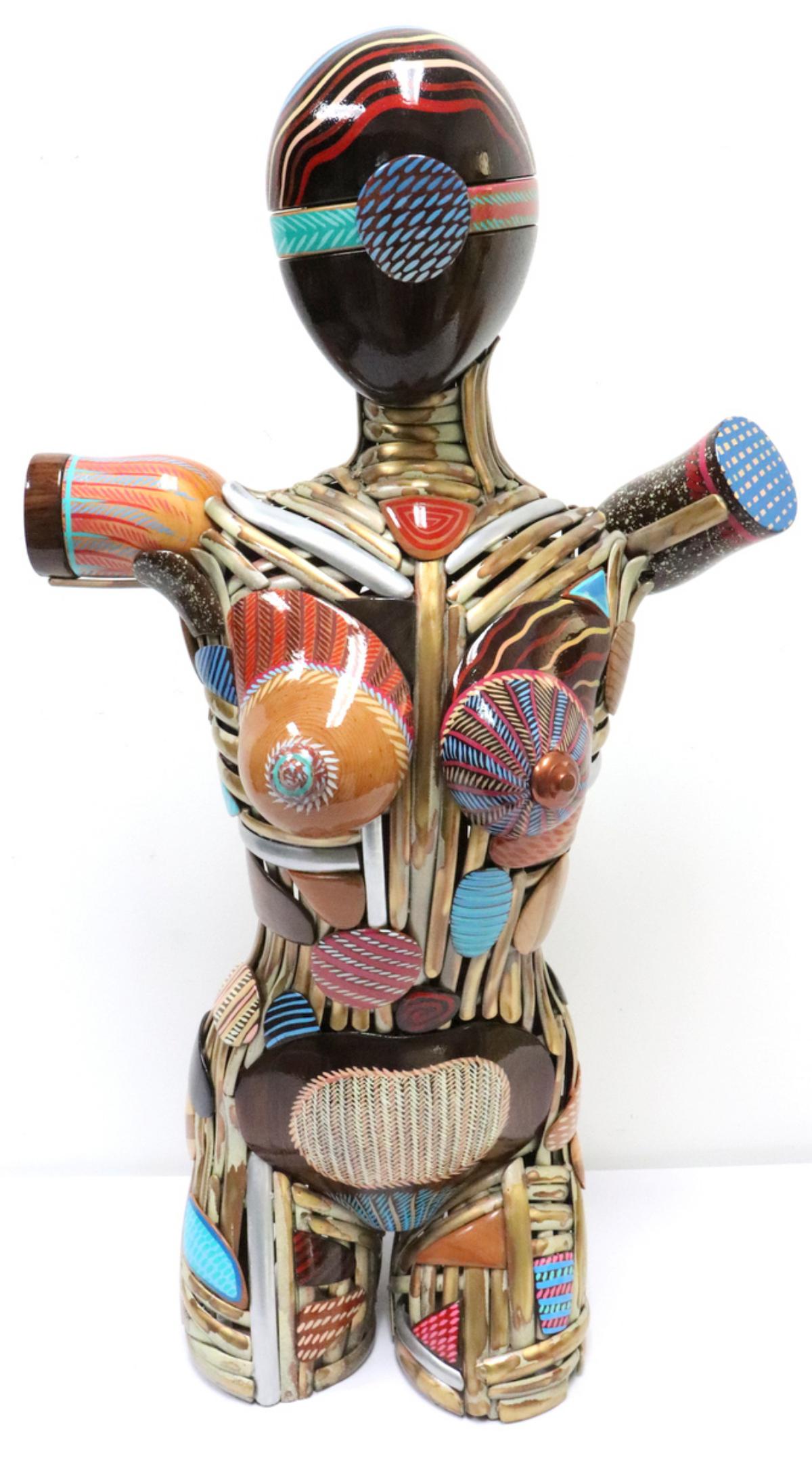 Daniel Meyer (American, b. 1945) Hand Painted Wooden Sculpture (1 of 7)