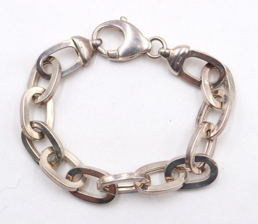 Fancy Link Sterling Silver Bracelet (1 of 2)