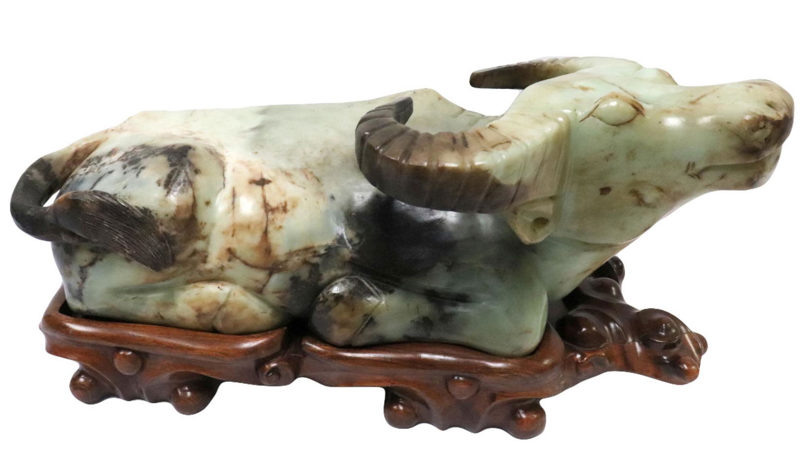 Large Chinese Carved Jade Ox Sculpture (1 of 5)