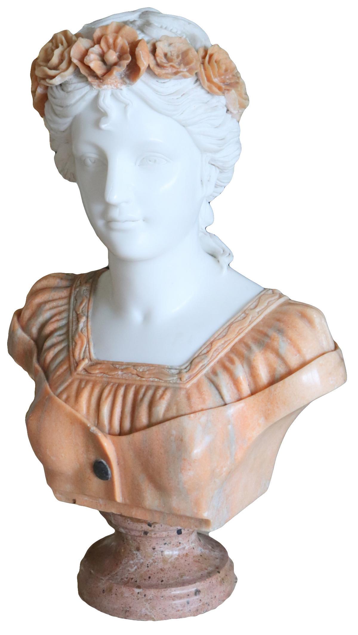 French Carved Marble Bust Sculpture (1 of 4)