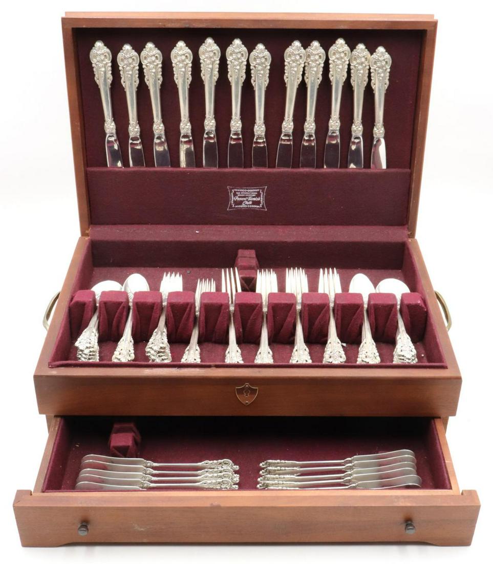 72 Pc. Wallace "Grande Baroque" Sterling Flatware Set (1 of 7)
