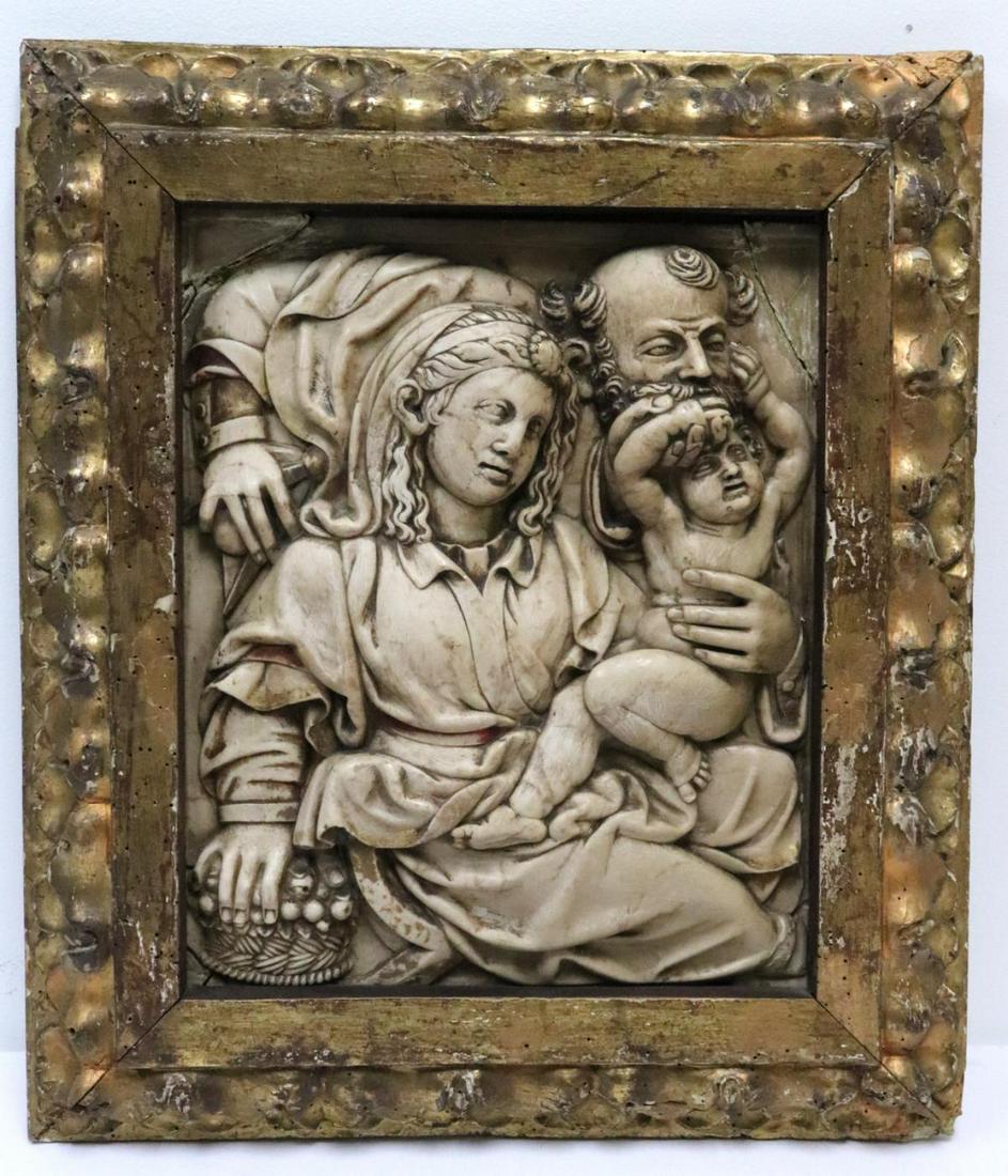 Antique Italian "Aroldo" Stone Plaque, Framed (1 of 8)