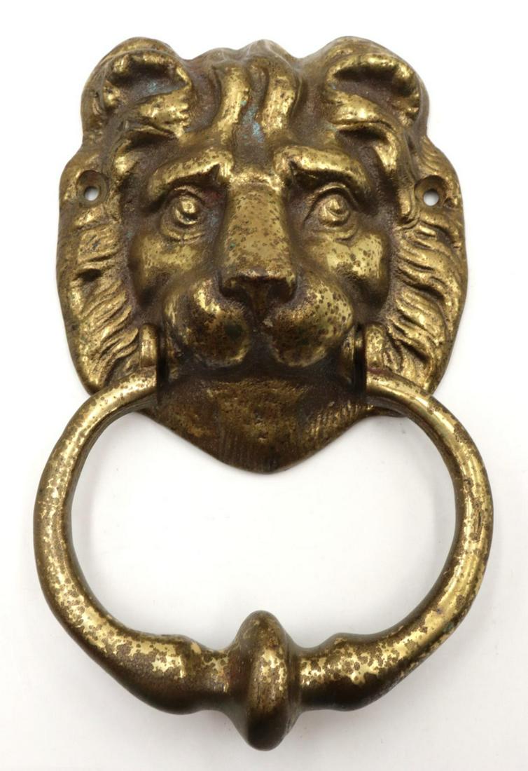 Large Brass Lion's Head Door Knocker (1 of 2)