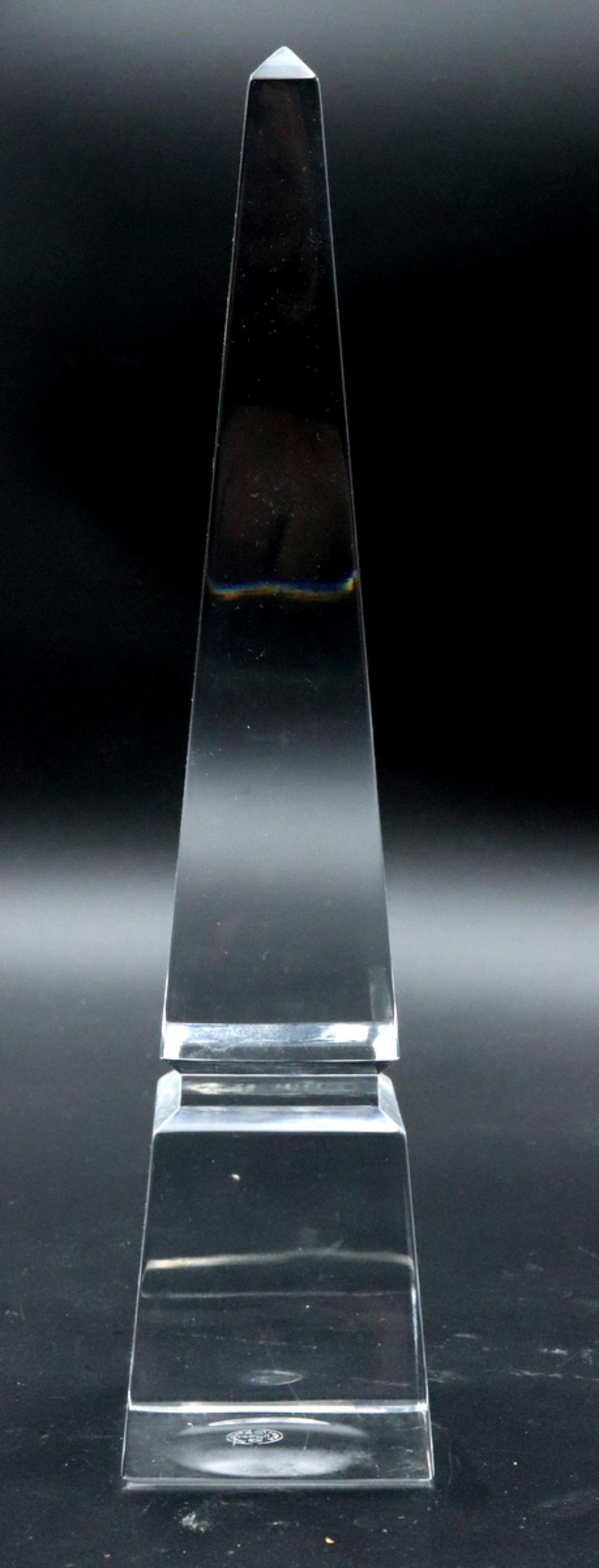 Baccarat Crystal Obelisk Sculpture (1 of 3)