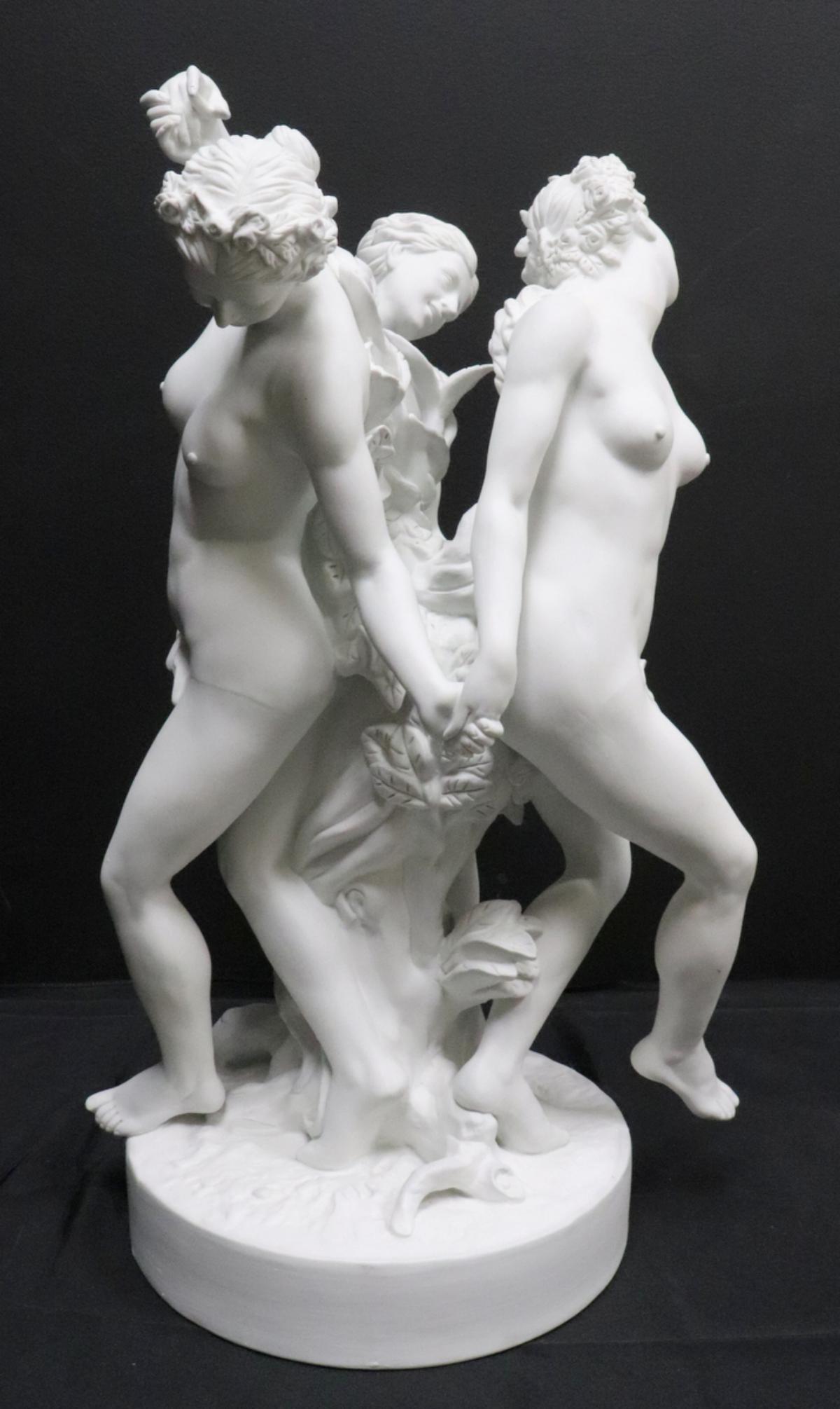 Antique French "Three Graces" Bisque Sculpture (1 of 5)