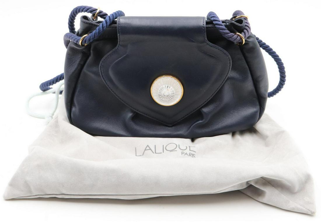 Vintage Lalique Crystal & Leather Ladies Purse (1 of 3)