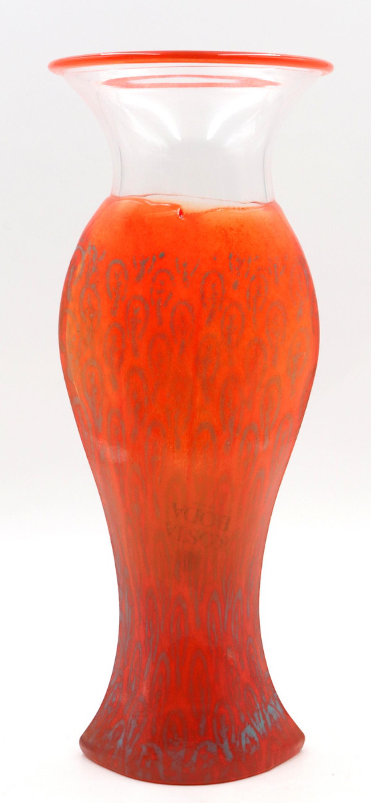 Kosta Boda "Collage" Art Glass Vase: Kosta Boda "Collage" Art Glass Vase. #49612. by Kjell Engman. Measures approx. - 15" high x 6" diameter.