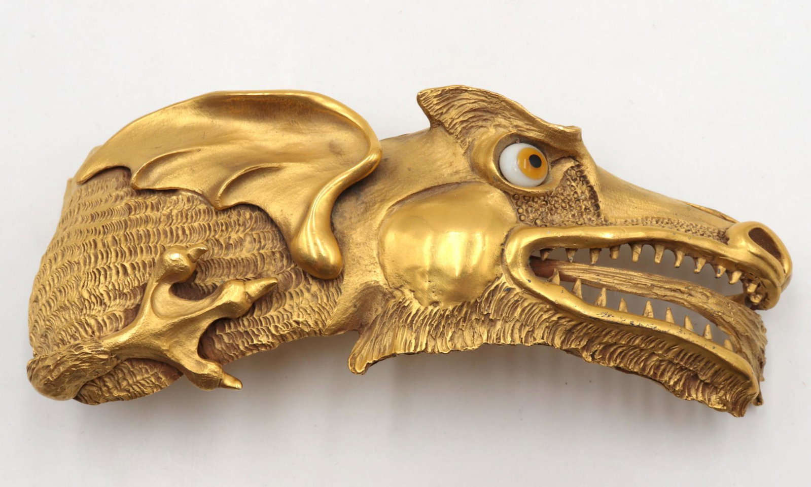 Vintage C. Ross Gold Tone Dragon Belt Buckle: Vintage C. Ross Gold Tone Dragon Belt Buckle. Measures approx. - 6 1/2" long.