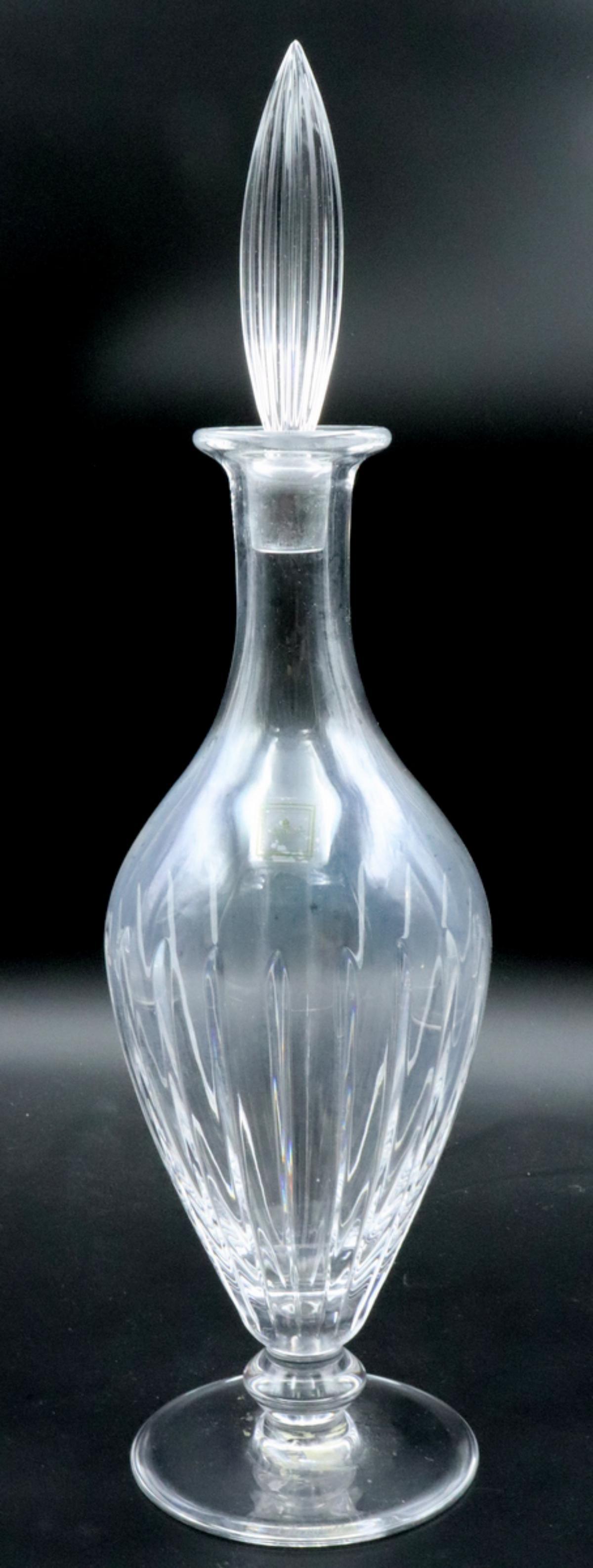Christofle Crystal Decanter: Christofle Crystal Decanter. Measures approx. - 15 3/4" high x 4 1/8" diameter.