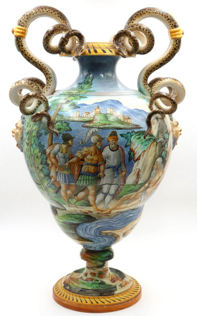 Rare Richard Ginori Hand Painted Majolica Vase (1 of 10)