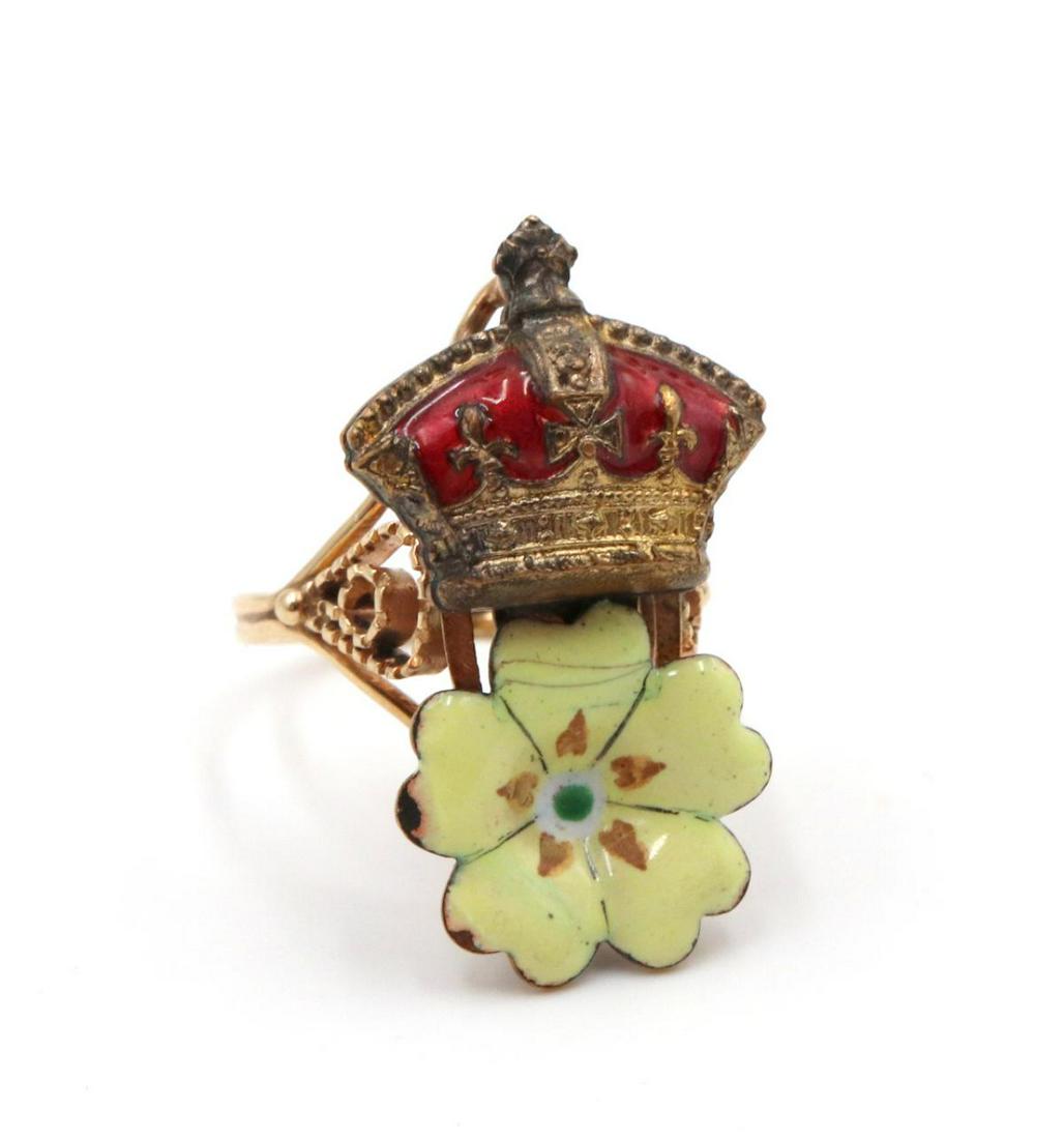 14Kt Yellow Gold & Enamel Ring (1 of 2)