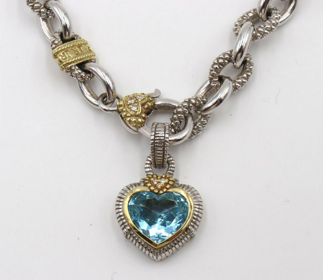 Judith Ripka 18Kt & Sterling Blue Topaz Necklace (1 of 3)