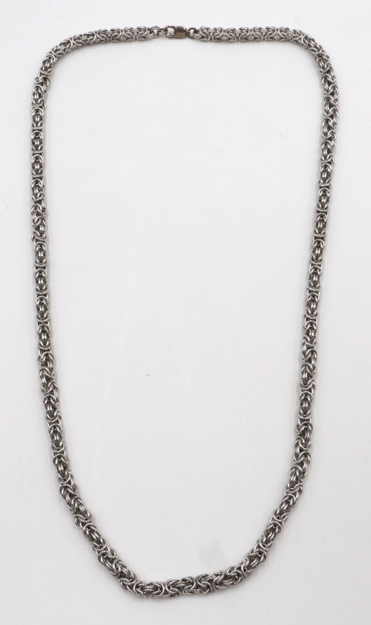 Heavy Byzantine Link Sterling Silver Necklace (1 of 3)