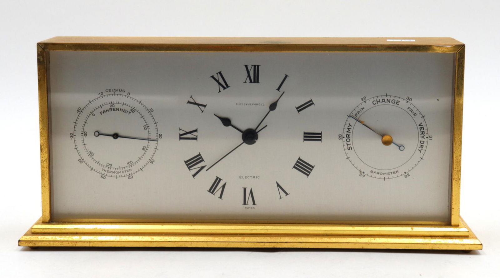Bigelow & Kenard Brass Clock Weather Station Auction