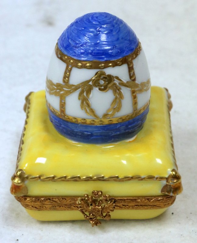 Faberge Limoges Hand Painted Porcelain Egg Pill Box (1 of 6)