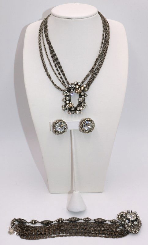 Vintage Miriam Haskell Necklace, Bracelet & Earrings (1 of 5)
