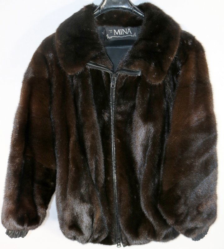 Mina Ladies Black Ranch Mink Coat (1 of 3)