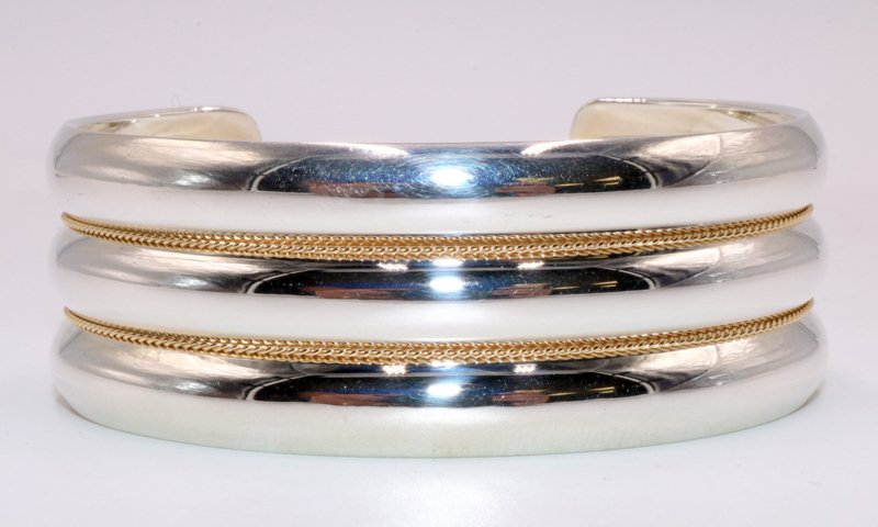 Tiffany & Co. Vintage 14Kt YG & Sterling Silver Cuff (1 of 5)
