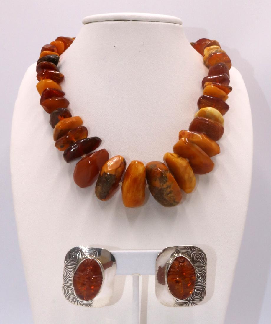 Vintage Natural Honey & Butterscotch Baltic Amber Suite (1 of 7)