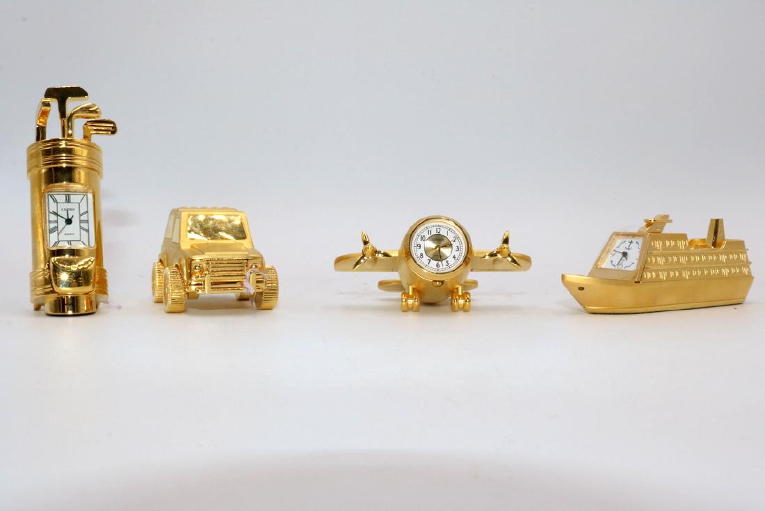 4 Pc. Linden Miniature Figural Desk Clocks (1 of 5)