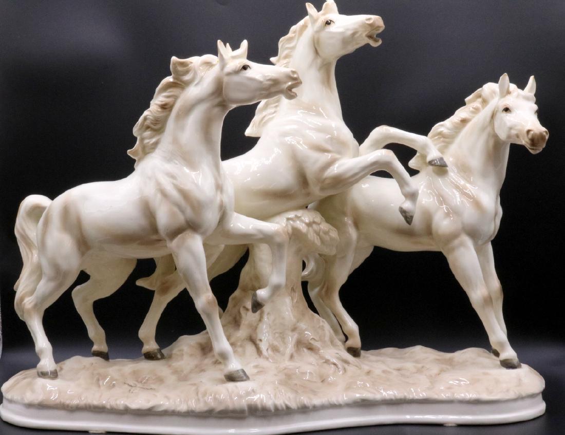 Capodimonte Porcelain Horse Group (1 of 7)
