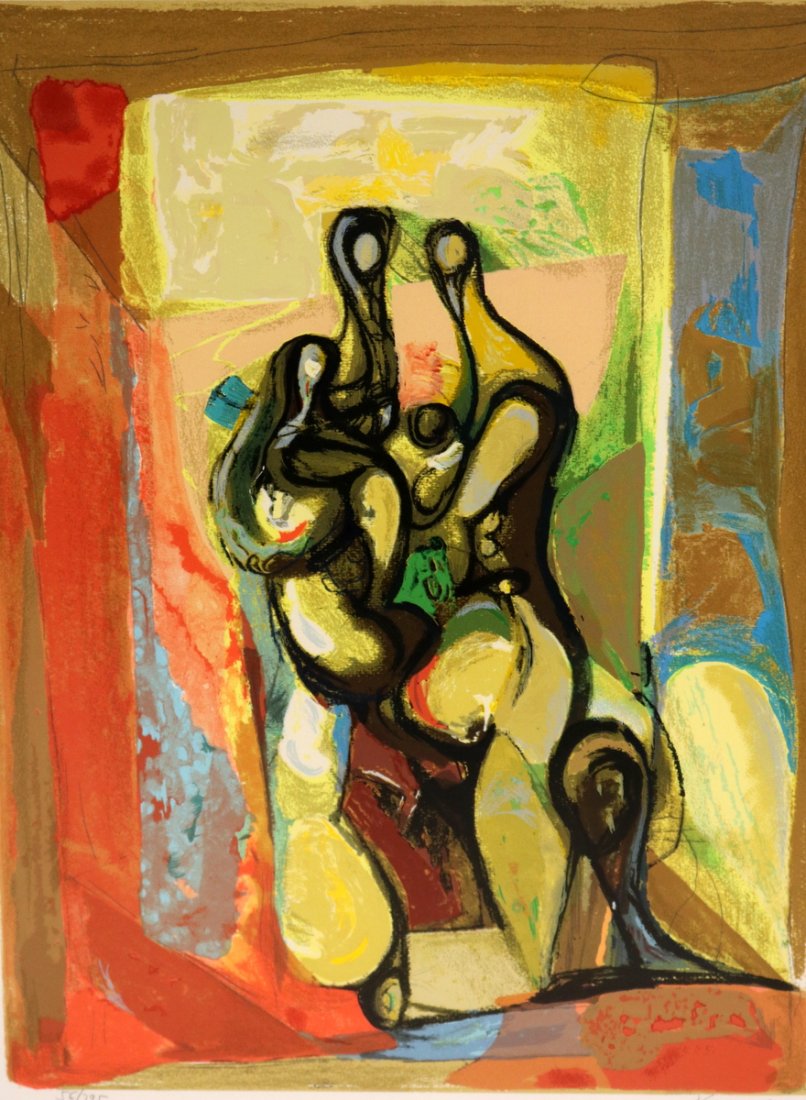 Peter Kovacs (Hungarian b. 1943) Lithograph: Peter Kovacs (Hungarian b. 1943) Lithograph. Pencil signed lower right, pencil numbered lower left. Measures - 26" high x 19 1/4" wide, + 4 5/8" frame. Numbered #56/295.