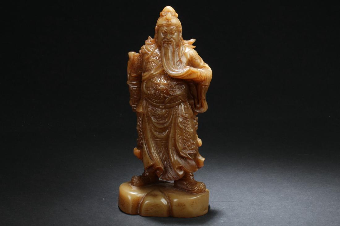 A Chinese Guangong Estate Soapstone Display Statue (1 of 8)