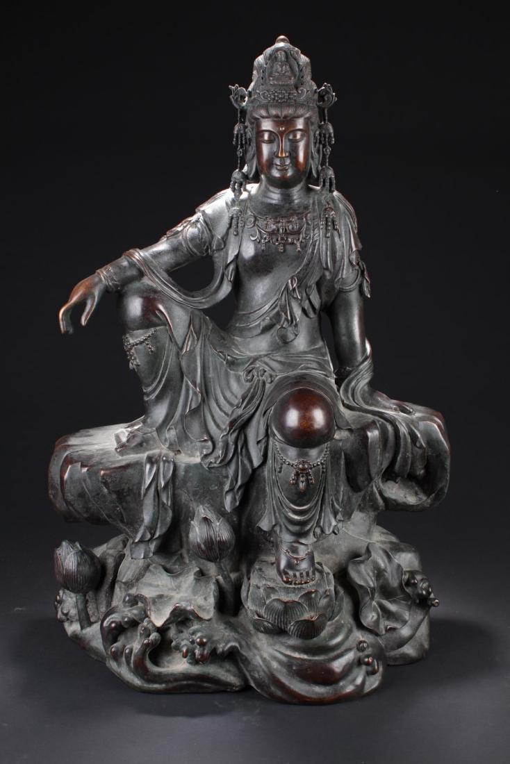 Chinese Bronze Guanyin Statue (1 of 5)
