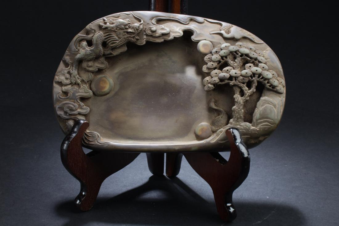 Chinese Inkstone: Chinese Inkstone. Length: 8.5 "