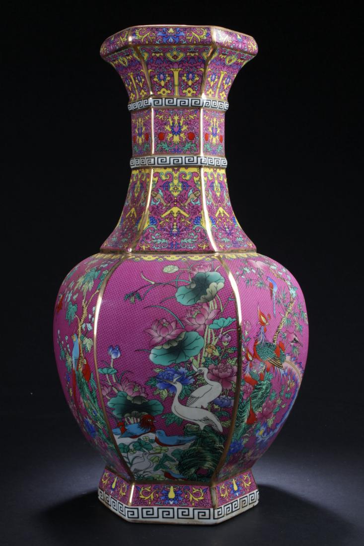 A Chinese Hexa-fortune Windowed Purple Porcelain Vase (1 of 10)